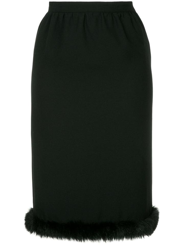 Comme Des Garçons Vintage Faux-fur Hem Skirt - Black