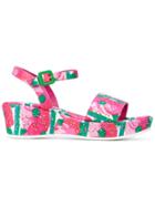 Mi Mi Sol Teen Embellished Flower Print Sandals - Multicolour