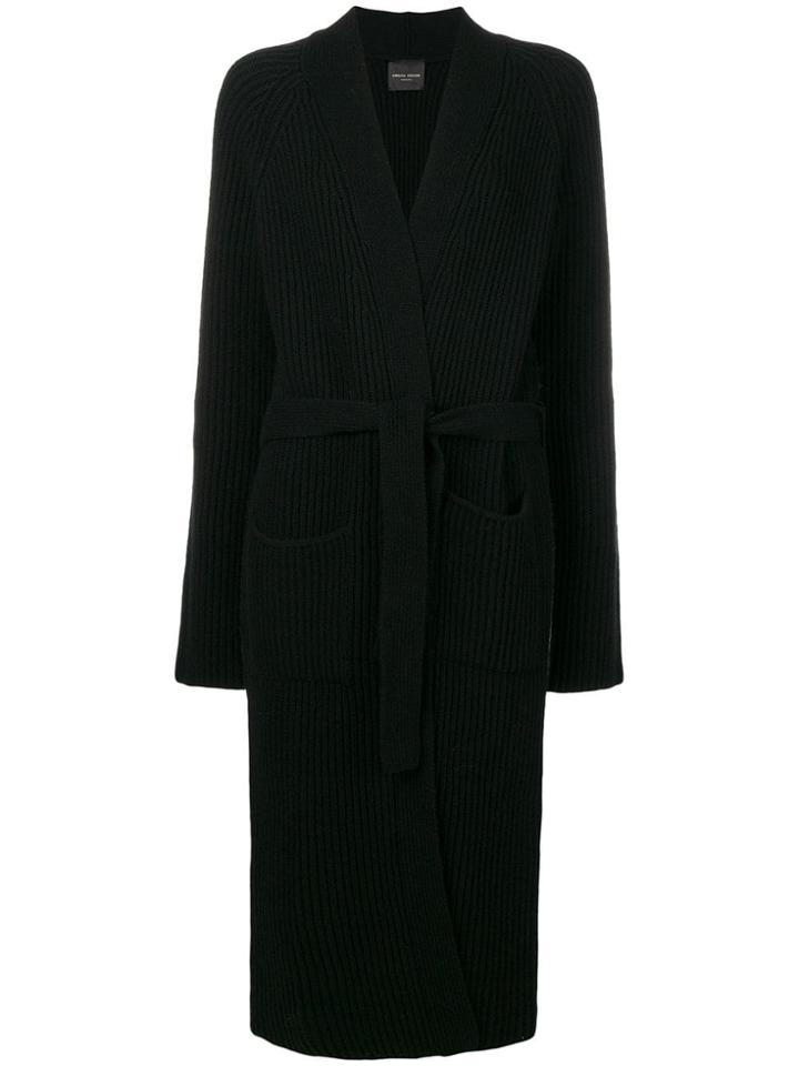 Roberto Collina Belted Mid-length Cardigan - Black