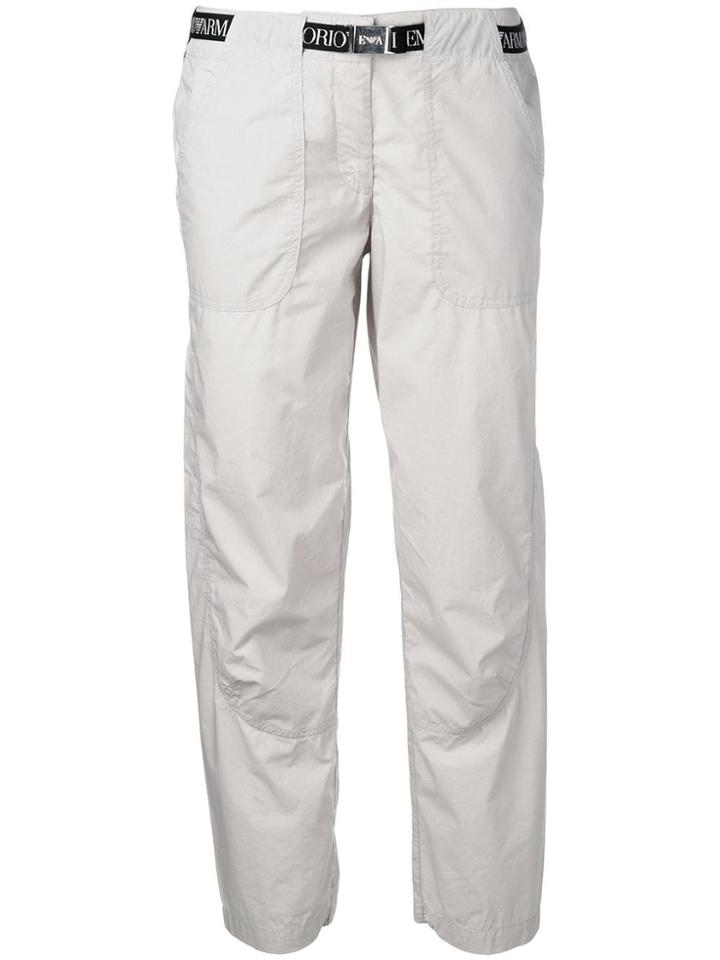Emporio Armani Logo Band Trousers - Grey