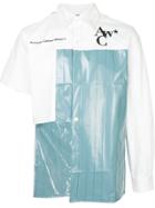 A-cold-wall* Asymmetric Contrasting Panel Shirt - Blue