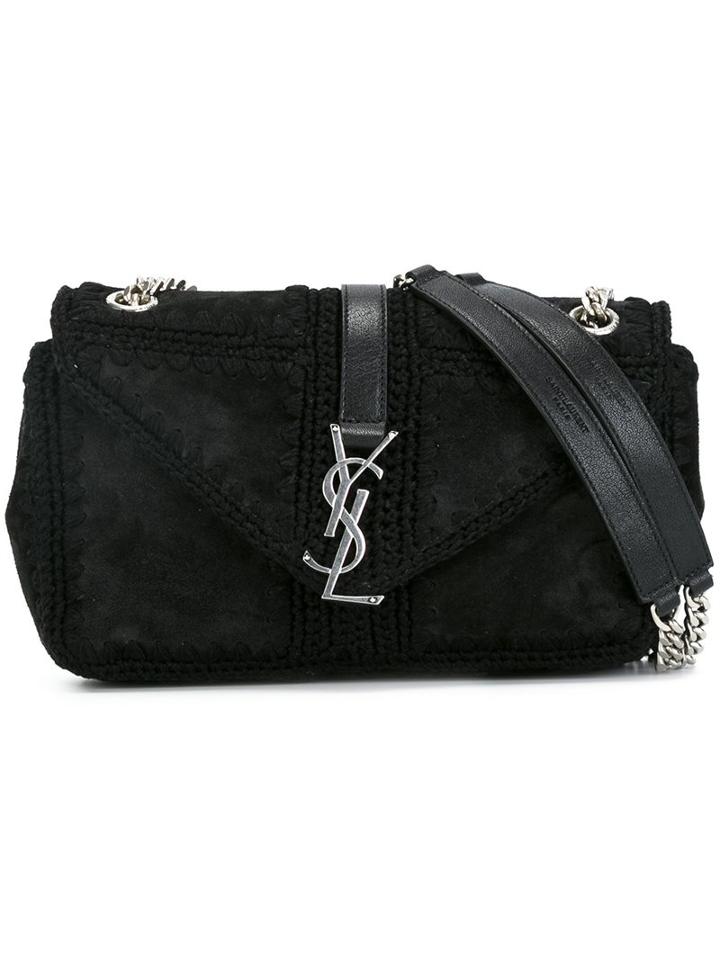 Saint Laurent Micro 'sac De Jour' Crossbody Bag, Women's, Black, Chamois Leather/cotton