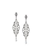 Loree Rodkin Diamond Drop Pearl Earrings, Women's, Metallic