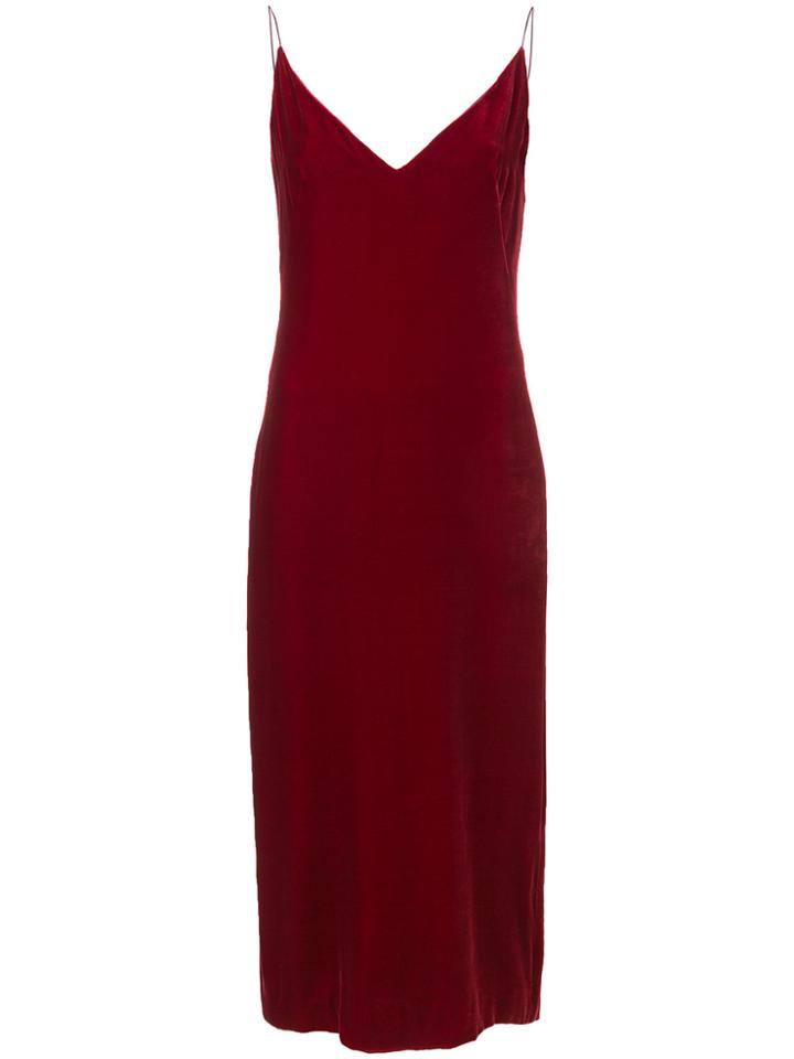 Oscar De La Renta Deep V-neck Slip Dress - Red