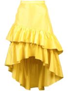 Cynthia Rowley Camila High Low Tiered Ruffle Skirt - Yellow & Orange