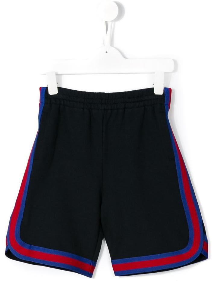 Gucci Kids Web Trim Shorts, Toddler, Size: 4 Yrs, Blue