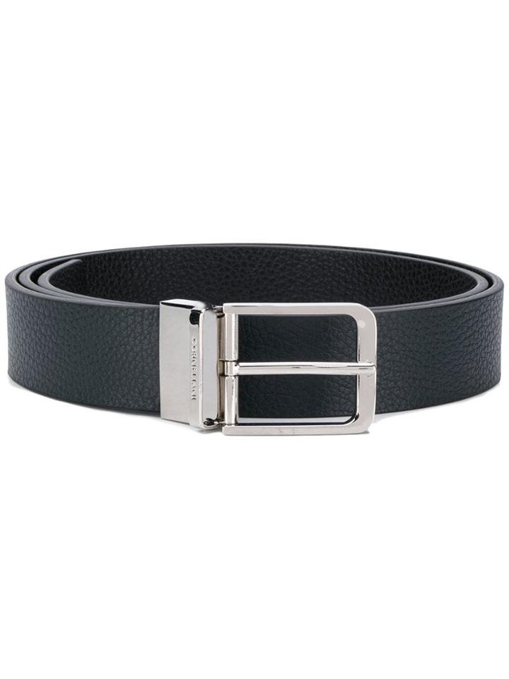 Corneliani Grained-effect Buckled Belt - Blue