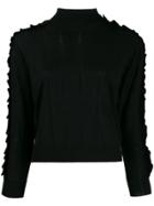Kenzo Ruffle Trim Roll Neck Sweater - Black