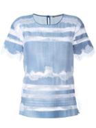 Ermanno Scervino Lace Detailing Denim T-shirt, Women's, Size: 44, Viscose