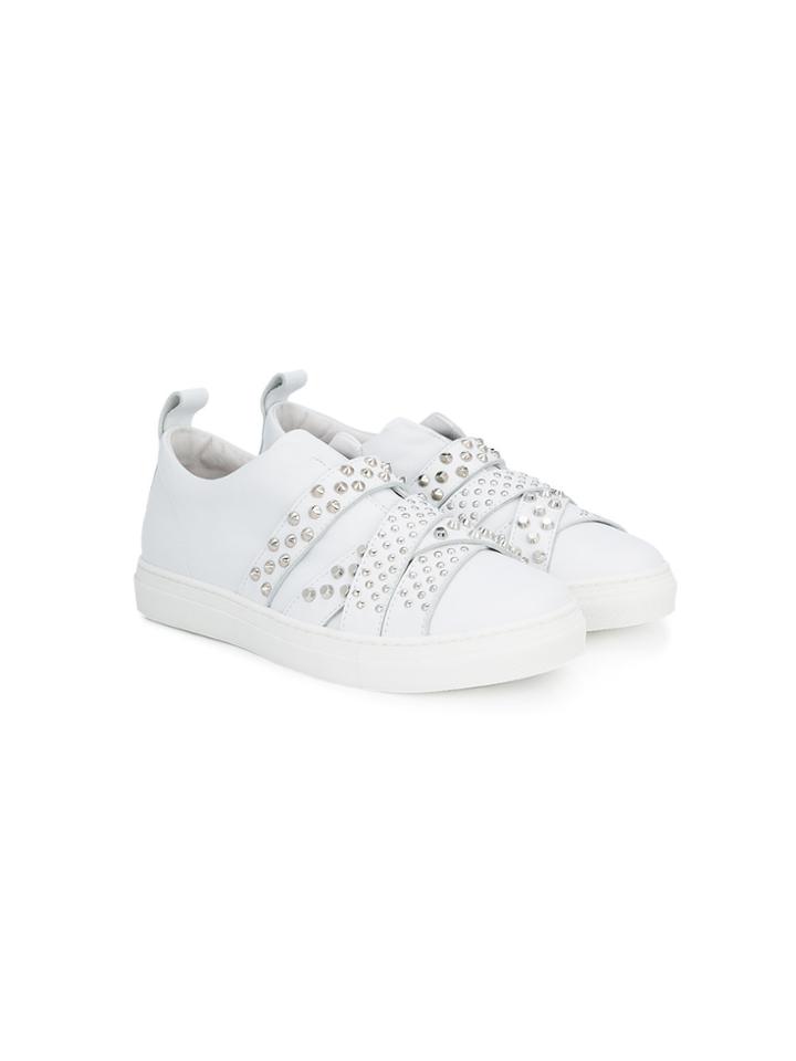 Dsquared2 Kids Studded Strap Sneakers - White
