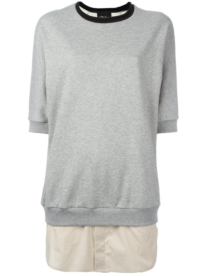 3.1 Phillip Lim Shirt Hem Sweatshirt, Women's, Size: Large, Grey, Cotton