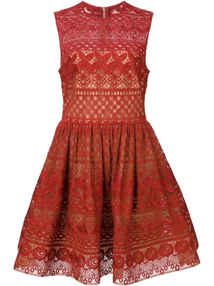 Elie Saab Guipure Lace Skater Dress