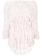 Love Shack Fancy Off-the-shoulder Floral-print Dress - Pink