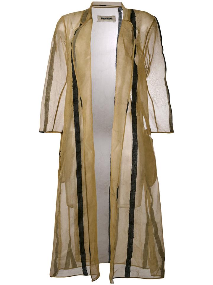 Uma Wang - Chiamaka Coat - Women - Silk/linen/flax/polyamide - M, Nude/neutrals, Silk/linen/flax/polyamide