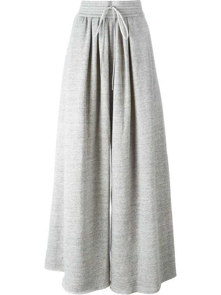 Chloé Fleece Palazzo Pants, Women's, Size: 36, Grey, Cotton