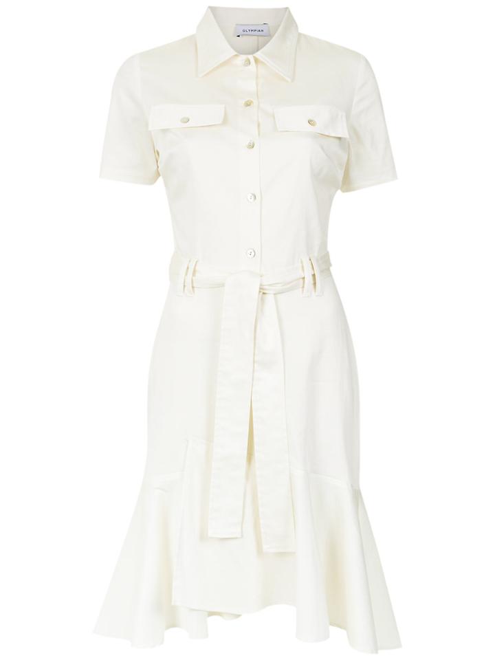 Olympiah Flared Shirt Dress - White
