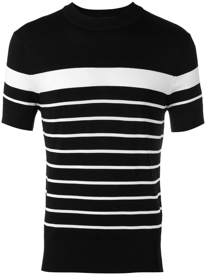 Neil Barrett Stripe Panel T-shirt, Men's, Size: Large, Black, Viscose/nylon