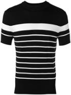 Neil Barrett Stripe Panel T-shirt, Men's, Size: Large, Black, Viscose/nylon