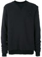 Amiri - Destroyed Sweatshirt - Men - Cotton/cashmere - M, Black, Cotton/cashmere