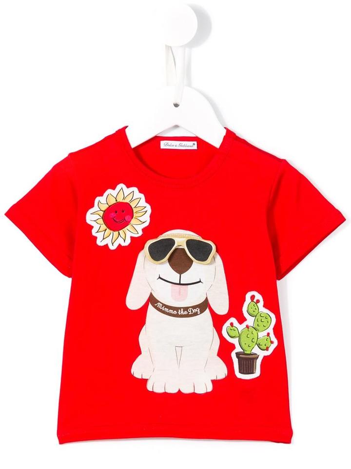 Dolce & Gabbana Kids Dog Print T-shirt, Boy's, Size: 18-24 Mth, Red