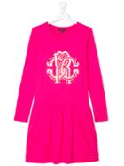 Roberto Cavalli Kids Teen Branded Dress - Pink & Purple