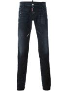 Dsquared2 Slim Jeans, Men's, Size: 52, Black, Cotton/spandex/elastane/polyester/calf Leather
