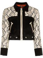 De La Vali Vito Cropped Leather Jacket - Black