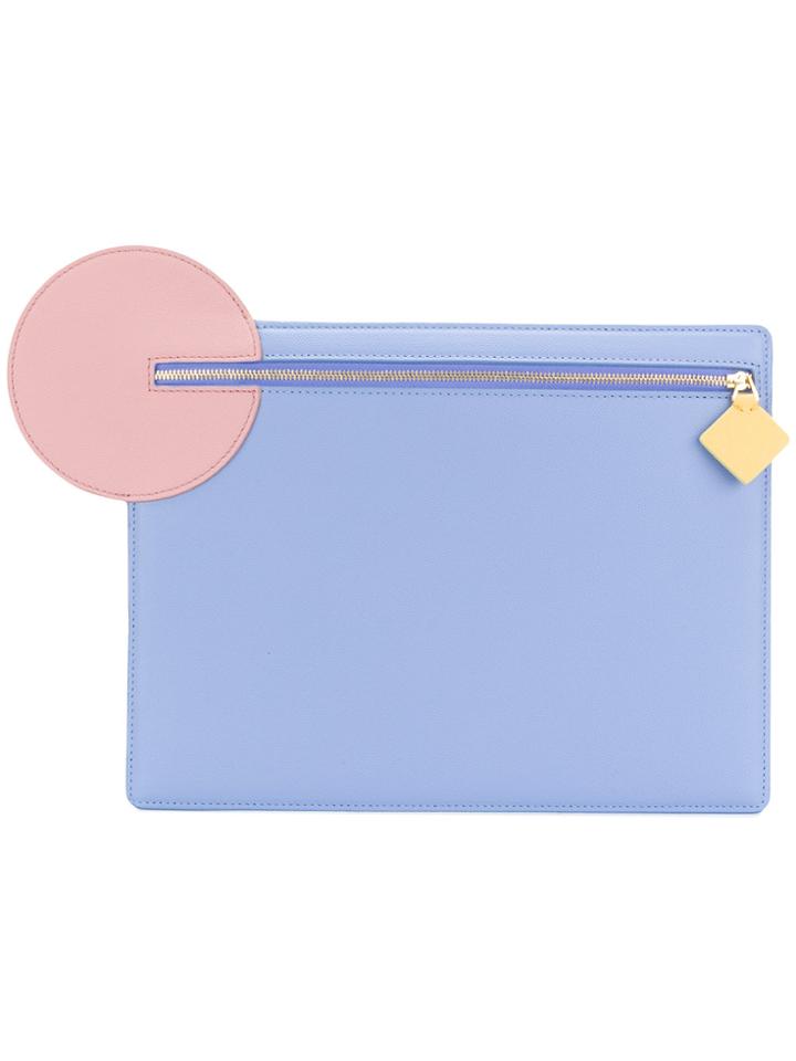 Roksanda Aplin Geometric Detail Clutch - Blue