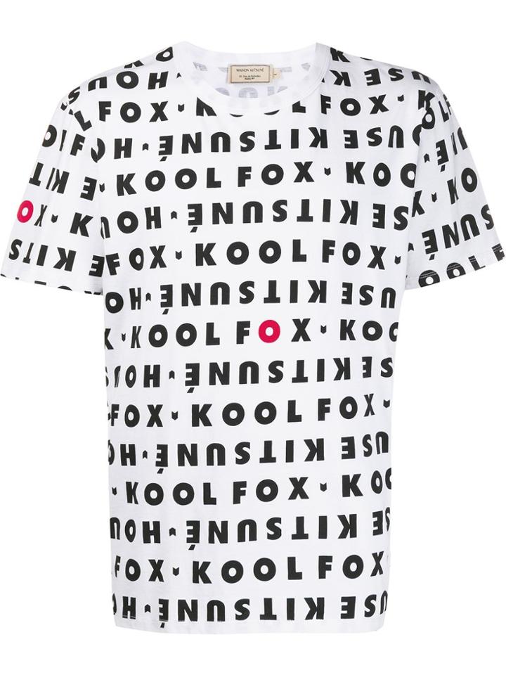 Maison Kitsuné All-over Text Print T-shirt - White