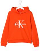 Calvin Klein Kids Logo Patch Hoodie - Orange