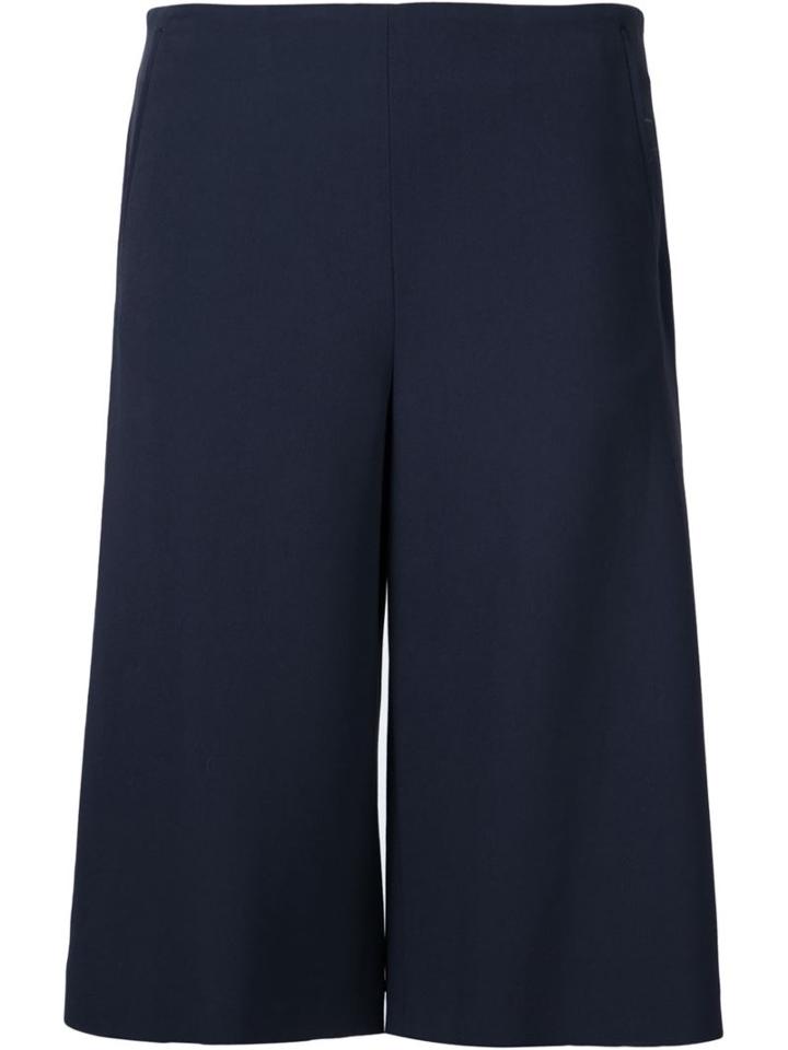 Calvin Klein Collection Flared Shorts, Women's, Size: 38, Blue, Spandex/elastane/acetate/viscose