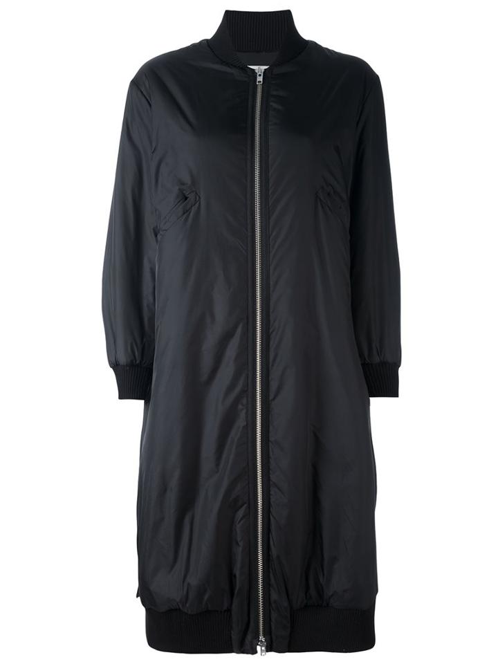 Hache Oversize Bomber Style Coat, Women's, Size: 38, Black, Acrylic/polyamide/polyester/wool