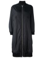 Hache Oversize Bomber Style Coat, Women's, Size: 38, Black, Acrylic/polyamide/polyester/wool