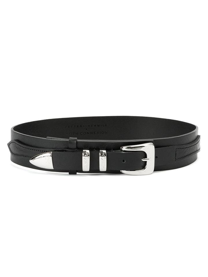 Faith Connexion Buckled Bracelet, Women's, Size: M, Black, Calf Leather/brass