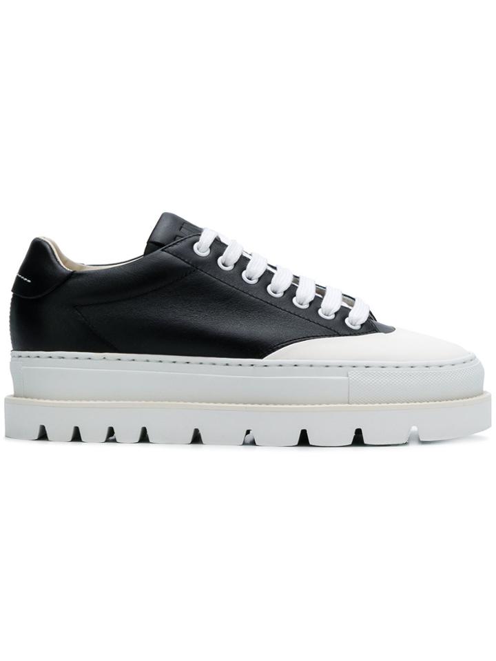 Mm6 Maison Margiela Ridged Platform Sneakers - Black