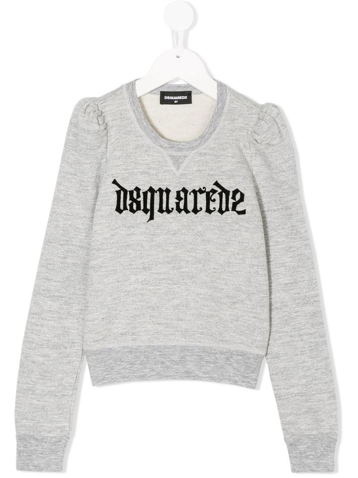 Dsquared2 Kids - Puff Sleeve Sweatshirt - Kids - Cotton/rayon - 12 Yrs, Grey