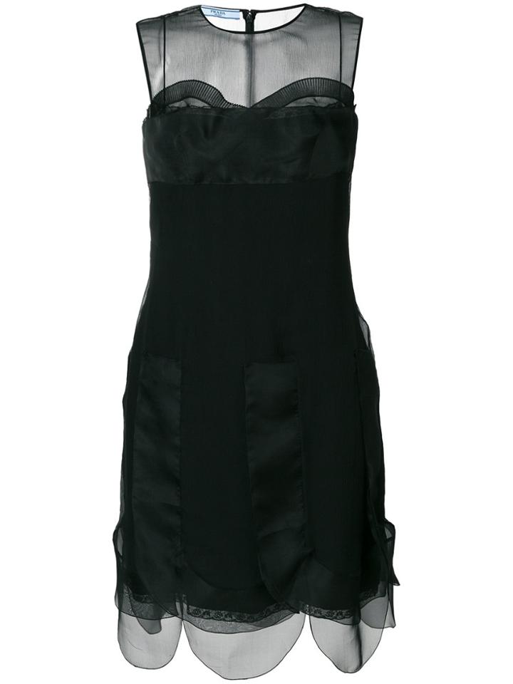 Prada Panelled Dress - Black