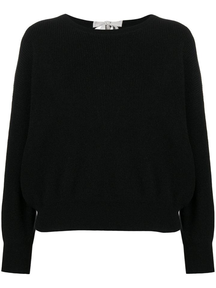 Allude Tie Back Knit Top - Black