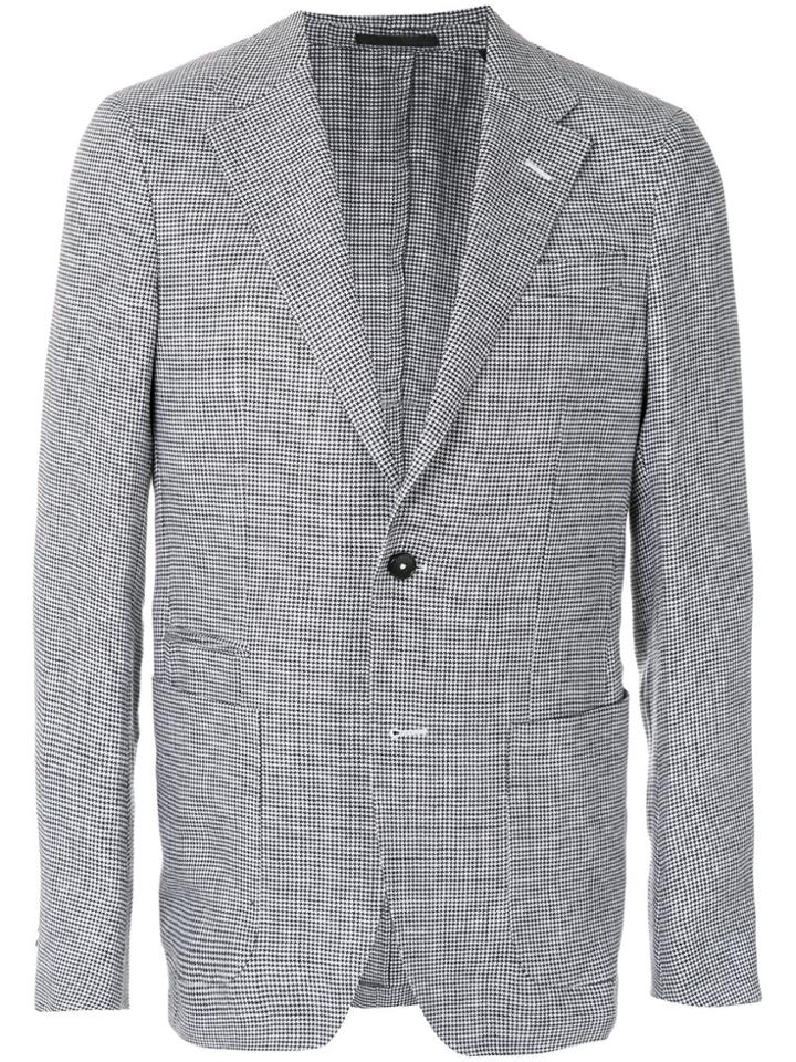 Z Zegna Micro Houndstooth Blazer - Black
