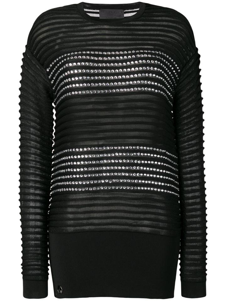 Philipp Plein Stripe Detailed Jumper - Black