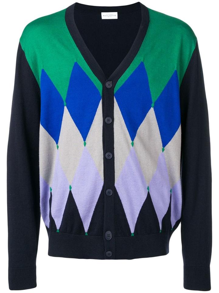 Ballantyne Argyle-knit Cardigan - Blue
