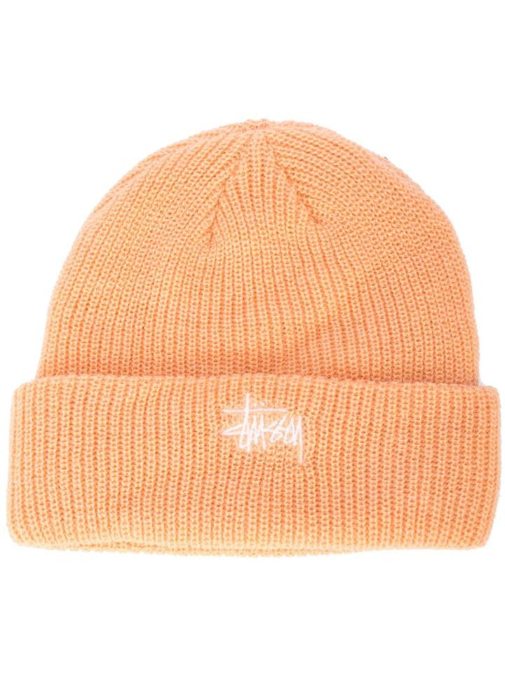 Stussy Embroidered Logo Knit Beanie - Orange