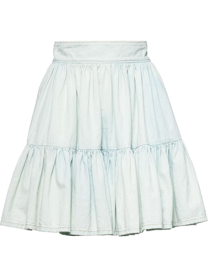 Miu Miu High Waisted Denim Skirt - Blue
