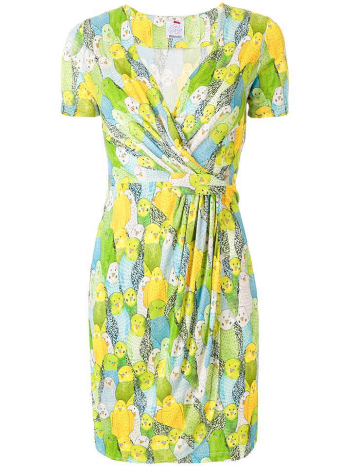 Ultràchic Birds Print Wrap Dress - Multicolour