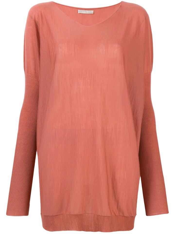 Mantu Boxy Knitted Top - Pink & Purple