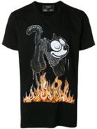 Dom Rebel Kitty Print T-shirt - Black