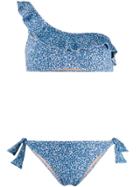 Emmanuela Swimwear Valia One-shoulder Printed Bikini - Blue