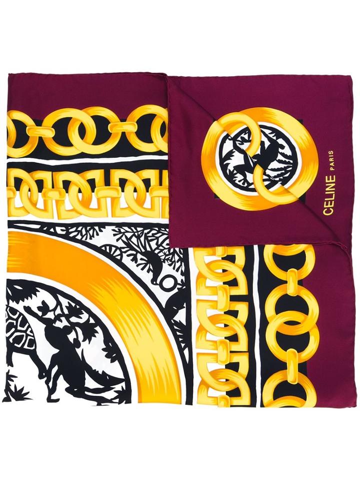 Céline Vintage Logo Printed Scarf, Women's