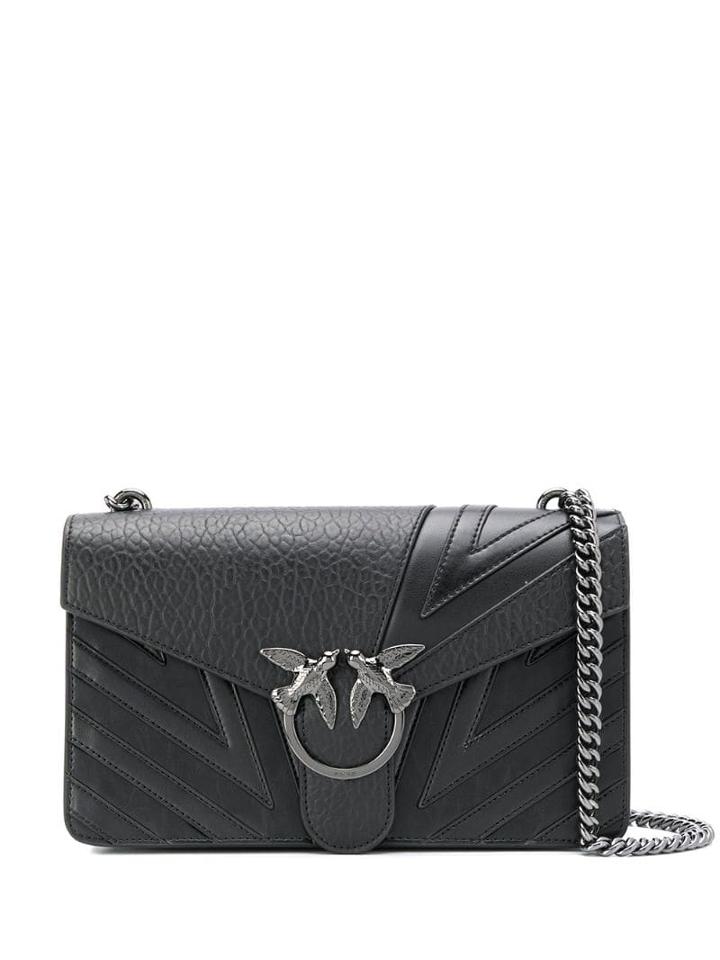 Pinko Chevron Love Bird Shoulder Bag - Black