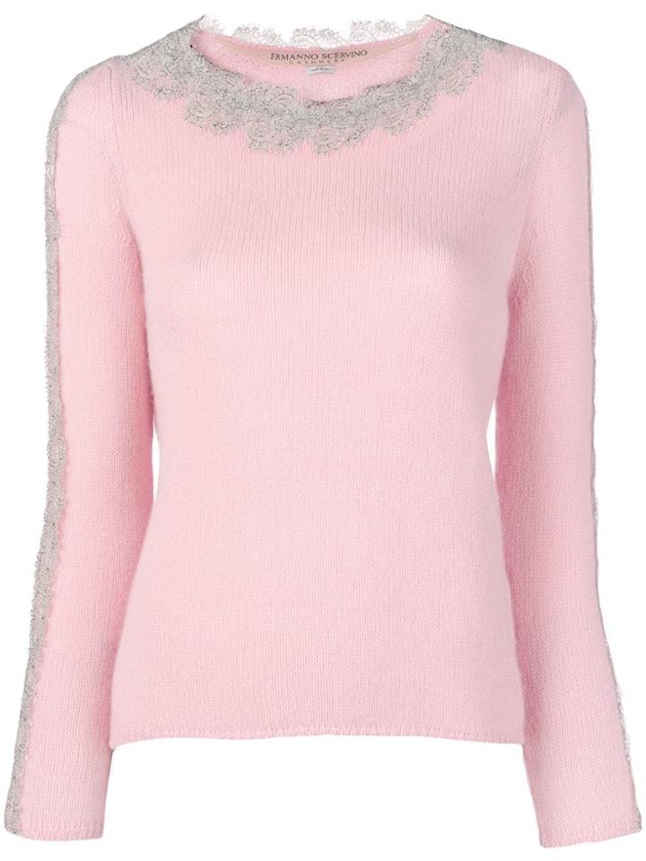 Ermanno Scervino Embellished Neck Jumper - Pink